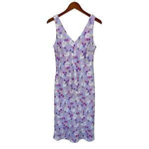 Vintage California Concepts Dress Purple Floral Sleeveless Women's 13 Y2K 90s